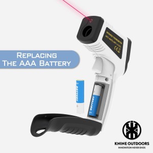 KNINE OUTDOORS Infrared Thermometer Laser Temperature Gun, -58℉ to 1112℉, Single Laser Targeting, Distance to Spot Ratio 12:1, for Cooking, Oven and Meat (White)