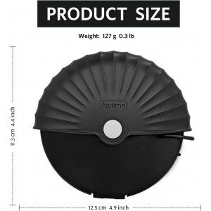 Pizza Cutter Wheel with Protective Blade Cover, Detachable and Dishwasher Safe, Black