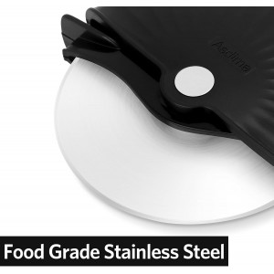 Pizza Cutter Wheel with Protective Blade Cover, Detachable and Dishwasher Safe, Black