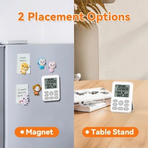 Dual Kitchen Timer Digital - 2 Channel for Cooking with Loud Adjustable Alarm, Magnetic Back and Stand, Battery Operated for Baking, BBQ, Study, and Exercise