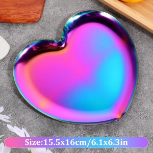 Spoon Holder for Stove, Rainbow Kitchen Accessories Spoon Rest Stainless Steel Heart Rainbow Design Cooking Utensil Holder, Coffee Spoons Rest for Spatula, Ladle, Tongs, Dishwasher Safe