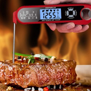 Digital Instant Read Meat Thermometer Waterproof Kitchen Food Cooking Thermometer Dual Probes Backlight, Alarm, °F/°C for BBQ Grill Smoker Steak Turkey Frying Baking Oven Water Oil