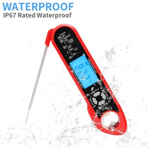 Digital Instant Read Meat Thermometer Waterproof Kitchen Food Cooking Thermometer Dual Probes Backlight, Alarm, °F/°C for BBQ Grill Smoker Steak Turkey Frying Baking Oven Water Oil