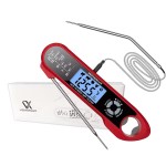 Digital Instant Read Meat Thermometer Waterproof Kitchen Food Cooking Thermometer Dual Probes Backlight, Alarm, °F/°C for BBQ Grill Smoker Steak Turkey Frying Baking Oven Water Oil