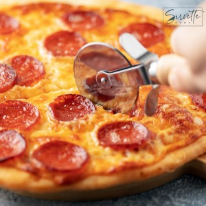 Stainless Steel Pizza Cutter - Slicer for Pizzas, Pockets and More - Pizza Cutter Wheel (Silver)