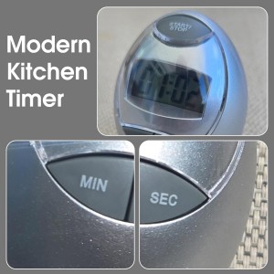 Digital Kitchen Timer Cute Egg Timer with Countdown & Stopwatch, Kitchen Timer Digital for Cooking, Baking & Boiled Eggs, Silver Digital Timer, Kitchen Timers for Cooking & Meal Prep