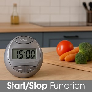 Digital Kitchen Timer Cute Egg Timer with Countdown & Stopwatch, Kitchen Timer Digital for Cooking, Baking & Boiled Eggs, Silver Digital Timer, Kitchen Timers for Cooking & Meal Prep