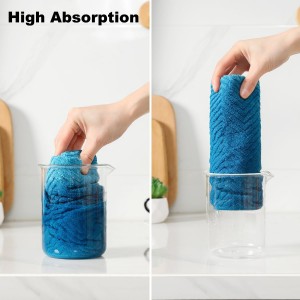 100% Cotton Kitchen Towels and Dishcloths Set, Pack of 8 Super Absorbent 16