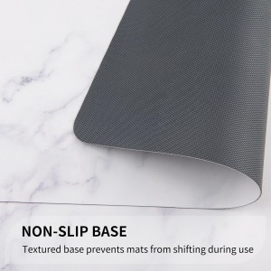 QIYI Placemats Set of 6, 12x18 Inch Faux Leather Place Mats for Kitchen Dinning, Heat Resistant Anti Slip Table Mats, Waterproof Wipeable Washable Placemat Party Table Décor, White Marble