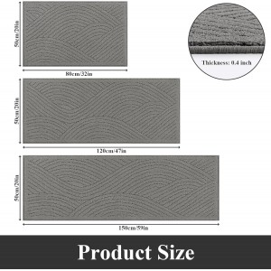 SHACOS Kitchen Rugs Sets of 3 Non Slip Washable Polypropylene Low Pile Absorbent Resist Dirt Kitchen Floor Mat 3 Piece for Entryway, Hallway, Front of Sink (20