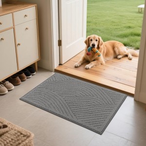 SHACOS Kitchen Rugs Sets of 3 Non Slip Washable Polypropylene Low Pile Absorbent Resist Dirt Kitchen Floor Mat 3 Piece for Entryway, Hallway, Front of Sink (20