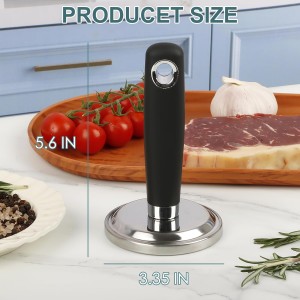 KAYCROWN Meat Pounder Tenderizer, Stainless Steel Kitchen Meat Tenderizer Hammer, Round Chicken Flattener Tool with Comfortable-Grip Rubber Handle for Flattening Cutlets and Tenderizing Meat