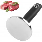 KAYCROWN Meat Pounder Tenderizer, Stainless Steel Kitchen Meat Tenderizer Hammer, Round Chicken Flattener Tool with Comfortable-Grip Rubber Handle for Flattening Cutlets and Tenderizing Meat