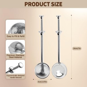 Flour Duster powder sugar shaker duster Stainless Steel Sugar Pick Up and Dust Flour Sifter Powder Sifter with Spring Handle for Baking 2PCS