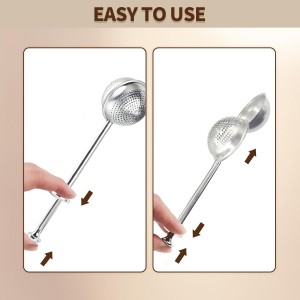 Flour Duster powder sugar shaker duster Stainless Steel Sugar Pick Up and Dust Flour Sifter Powder Sifter with Spring Handle for Baking 2PCS