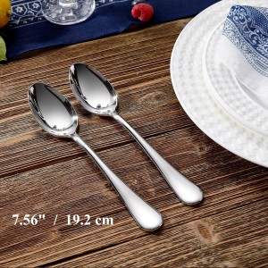 KEAWELL Premium Verona 4-Piece 7.6 inch Spoon Set – 18/10 Stainless Steel, Heavy-Duty Mirror-Finished Flatware for Daily Meals, Hosting and Special Occasions (4, Dinner Spoons)
