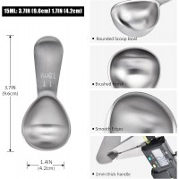 Doosu 1 Tablespoon Coffee Scoop - 18/8 Stainless Steel Heavy Duty Measuring Spoon with Short Handle, Food Grade Metal Tbsp Scoop for Ground Coffee Beans Tea Sugar Powder (15ml)
