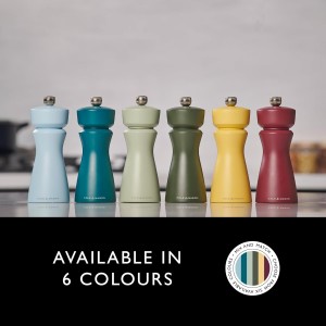 Cole & Mason Kenton Salt and Pepper Mill - Manual Refillable Grinder with Adjustable Ceramic Mechanism - Dining Accessory for Seasoning - Kitchen Tool for Everyday Use - 6 Inch, Sage