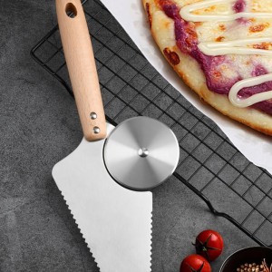 PRETYZOOM Pizza Knife Shovel 11.61 Inch Stainless Steel Blade Cake Spatula Multipurpose Pizza Cutter for Home Restaurant Pizzeria Kitchen Use
