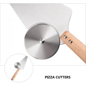 PRETYZOOM Pizza Knife Shovel 11.61 Inch Stainless Steel Blade Cake Spatula Multipurpose Pizza Cutter for Home Restaurant Pizzeria Kitchen Use