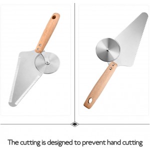 PRETYZOOM Pizza Knife Shovel 11.61 Inch Stainless Steel Blade Cake Spatula Multipurpose Pizza Cutter for Home Restaurant Pizzeria Kitchen Use