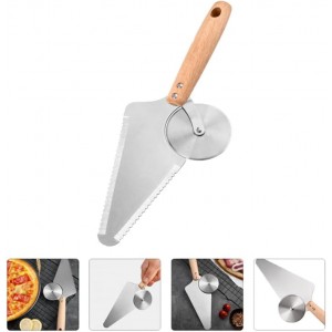 PRETYZOOM Pizza Knife Shovel 11.61 Inch Stainless Steel Blade Cake Spatula Multipurpose Pizza Cutter for Home Restaurant Pizzeria Kitchen Use
