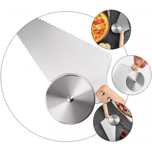 PRETYZOOM Pizza Knife Shovel 11.61 Inch Stainless Steel Blade Cake Spatula Multipurpose Pizza Cutter for Home Restaurant Pizzeria Kitchen Use