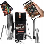 Mixology Bartender Kit with Boston Cocktail Shaker - 9pc Stainless Steel Bar Tool Set - Drink Mixer, Cocktail Accessories, Home Bar Essentials, Martini Barware Set, Men or Women Bartending Gift