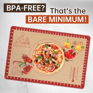 Silicone Baking Mat with Recipes, Extra Thick Silicone Mats for Baking, Non Stick Pastry Mat for Rolling Dough, Silicone Macaron Baking Mat for Cookie,Bread,Pizza,Fondant Mat, Oven&Dishwasher Safe