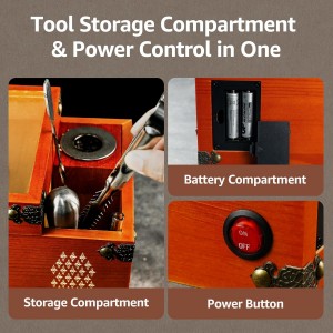 Old Fashioned Smoker Kit – Premium Wooden Gift Box for Whiskey & Cocktails, Electric Fan-Powered 2-in-1 Drink & Food Smoker, Bourbon Whiskey Gift for Men, Complete Set (Smoking Gun Not Required)