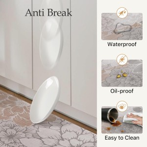 GENIMO Kitchen Mats for Floor, Kitchen Rugs Non Slip Washable Sets of 2, Waterproof Cushioned Anti Fatigue Mat, Floral Runner Rug for Laundry, Sink, Office, Home, 17.3