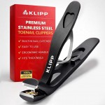 Toenail Clippers for Thick Toenails – KLIPP 15 mm Wide Jaw Thick Fingernail and Toenail Cutter with Curved Stainless-Steel Blades for Seniors (Angled Wide Opening)