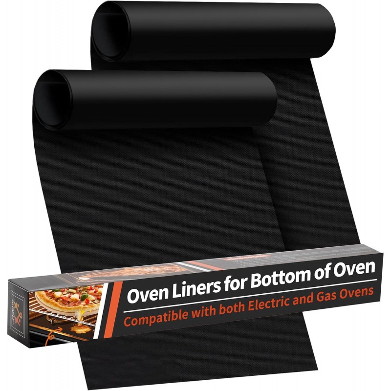 Oven Liners for Bottom of Oven - 2 Pack Large Heavy Duty Oven Mats, 17