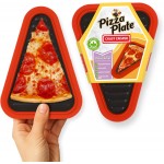 PIZZA PACK Pizza Plate™ – Reheating Tray for Crispy Pizza Leftovers – Microwave & Oven Safe Metal Plate with Silicone Edge – Reusable, Dishwasher Safe, Fits Inside