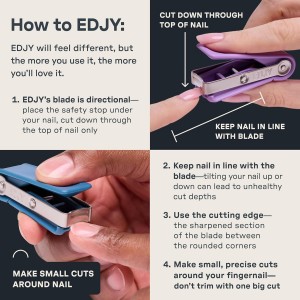 EDJY Fingernail Cutter - Precision Stainless Steel Nail Cutter for Fingernails | Sharp Blade, Ergonomic Design, Durable & Rust-Resistant | Ideal for Men and Women | Navy