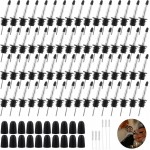 72 Pcs Stainless Steel Pour Spouts for Liquor Bottles with Rubber Dust Caps Tapered Bottle Pourers for Alcohol Olive Oil Wine Syrup Whiskey Bar Bartending Accessories