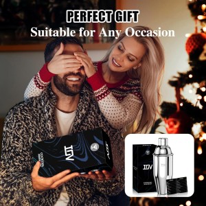 IOV Cocktail Shaker, 24 oz Martini Shaker, Drink Mixer with Built-in Strainer, Professional Stainless Steel Margarita Alcohol Shakers with Cocktail Recipe Guide, Bartender Kit Gifts