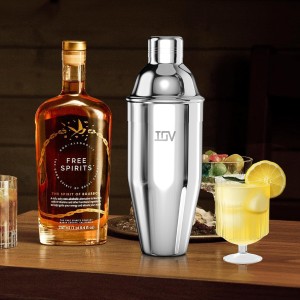 IOV Cocktail Shaker, 24 oz Martini Shaker, Drink Mixer with Built-in Strainer, Professional Stainless Steel Margarita Alcohol Shakers with Cocktail Recipe Guide, Bartender Kit Gifts