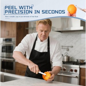 Stainless Steel Citrus Peeler Tool – Orange Peeler for Kitchen, Lemon Peeler, Grapefruit Peeler, Effortless Fruit Peeler with Sharp Blade, Ergonomic Grip, Rust-Resistant, Easy Storage