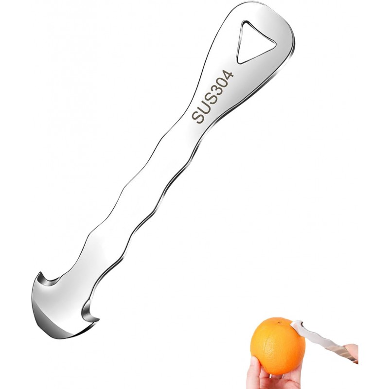 Stainless Steel Citrus Peeler Tool – Orange Peeler for Kitchen, Lemon Peeler, Grapefruit Peeler, Effortless Fruit Peeler with Sharp Blade, Ergonomic Grip, Rust-Resistant, Easy Storage