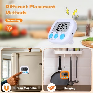 12 Pack Digital Kitchen Timers for Cooking, Small Magnetic Countdown Classroom Timers for Teachers Kids, Big Digits Loud Alarm Backing Stand Timer for Kitchen, Shower, Study, Work, Exercise Training
