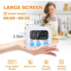12 Pack Digital Kitchen Timers for Cooking, Small Magnetic Countdown Classroom Timers for Teachers Kids, Big Digits Loud Alarm Backing Stand Timer for Kitchen, Shower, Study, Work, Exercise Training