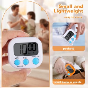 12 Pack Digital Kitchen Timers for Cooking, Small Magnetic Countdown Classroom Timers for Teachers Kids, Big Digits Loud Alarm Backing Stand Timer for Kitchen, Shower, Study, Work, Exercise Training