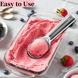 Aluminum Ice Cream Scoop, Large Ice Cream Scooper, Silver, Comfortable to Hold, Lightweight