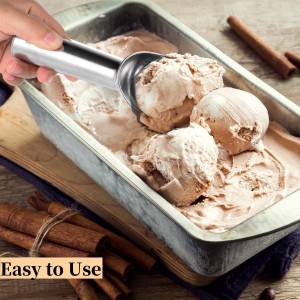 Aluminum Ice Cream Scoop, Large Ice Cream Scooper, Silver, Comfortable to Hold, Lightweight