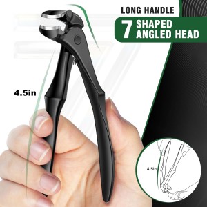 Toenail Clippers for Seniors Thick Toenails, 2026 Long Handle Toe Nail Clippers with Angled Head, Slanted Toenail Clippers & Wide Opening Ingrown Nail Clippers for Men, 6PCS