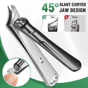 Toenail Clippers for Seniors Thick Toenails, 2026 Long Handle Toe Nail Clippers with Angled Head, Slanted Toenail Clippers & Wide Opening Ingrown Nail Clippers for Men, 6PCS