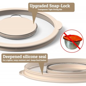 Mixing Bowles Set with Lids Set - Warp-Proof TPR-AS Lids, Stainless Steel Mixing Bowl with 3 Graters & Measuring Lines, Non-Slip Bowls for Baking, Prep, Airtight Food Storage (Khaki 5/3/2/1.5/0.63QT)