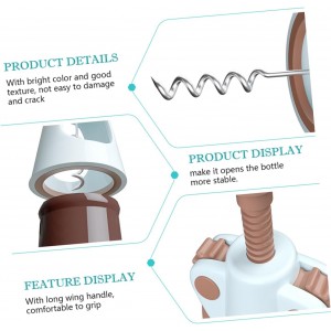 Cabilock Stainless Steel Wine Opener Wing Corkscrew Press Extract Bottle Opener Easy to Clean