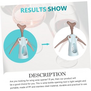 Cabilock Stainless Steel Wine Opener Wing Corkscrew Press Extract Bottle Opener Easy to Clean